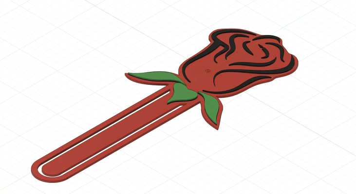rose bookmark valentine s day 3d models download creality cloud fashion 3d print model - Mito3D