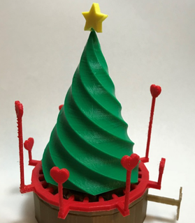 rotativo Natal árvore tinkercad casa decoração 3d print model - Mito3D