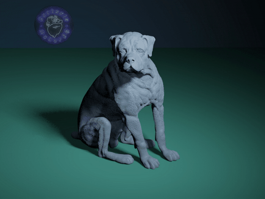 rottweiler köpek oturma 3d modeller indir creality bulut memeli 3d print model - Mito3D