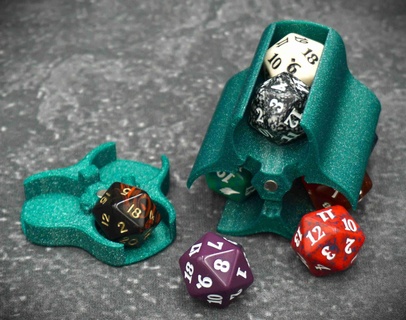round d20 dice box tower magnets 3d models download creality cloud Board Game 3d print model - Mito3D