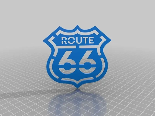 rota 66 placa 3d modelos baixar crialidade nuvem 3d print model - Mito3D