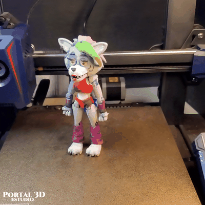 roxanne lobo flexível print in place suporte 3d modelos baixar crialidade nuvem ficcional personagens 3d print model - Mito3D