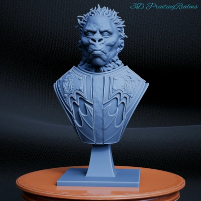 royal singe garde buste 3d modèles télécharger créalité nuage 3d print model - Mito3D