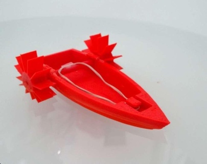 borracha banda alimentado barco 3d modelos baixar crialidade nuvem brinquedos jogos 3d print model - Mito3D