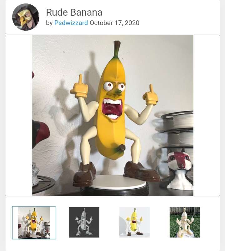 grosseiro banana personagens 3D print model - Mito3D