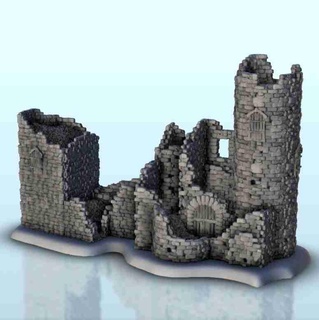 ruin medieval stone castle 14 - japan china korea vietnam 3d models download creality cloud Historical Buildings 3d print model - Mito3D
