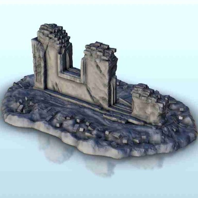 ruins of building 2 - miniatures scenery modern games 3d models download creality cloud historical buildings 3d print model - Mito3D