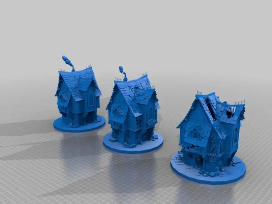 fatigué médiéval maisons terrain 3d modèles télécharger créalité nuage 3d print model - Mito3D