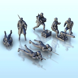 russe ww2 infanterie section terrain paysage urss mini Hommes 3d print model - Mito3D