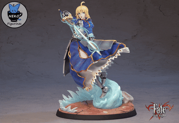 saber - fate stay night anime figurine 3d printing models download creality cloud fictional characters 3d print model - Mito3D