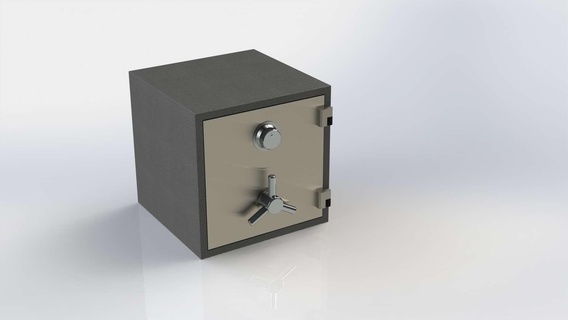 seguro caixa depósito miniatura mobília 3d print model - Mito3D