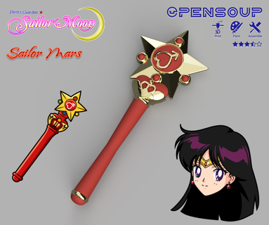 sailor mars transformation wand - pretty guardian Others 3d print model - Mito3D