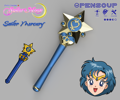 sailor mercury transformation wand - pretty guardian Others 3d print model - Mito3D