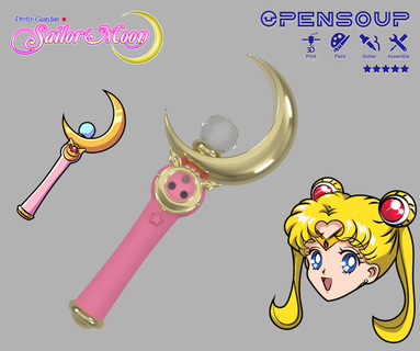 sailor moon transformation wand pretty guardian stick Others 3d print model - Mito3D