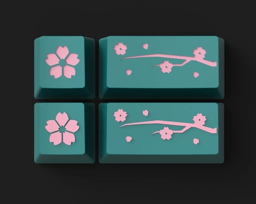 sakura flower artisan keycap set 3d models download creality cloud accessories 3d print model - Mito3D