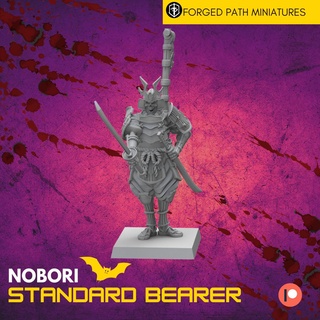 samurai skeleton standard bearer Characters 3d print model - Mito3D