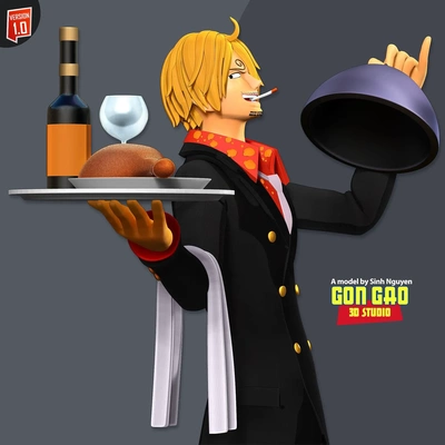 sanji - one piece fanart 3d models download creality cloud 3d print model - Mito3D