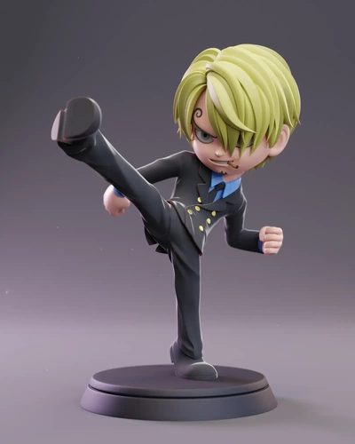 sanji one piece fan art 3d models download creality cloud 3d print model - Mito3D