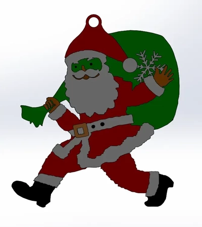 santa claus - key chain 3d models download creality cloud 3d print model - Mito3D