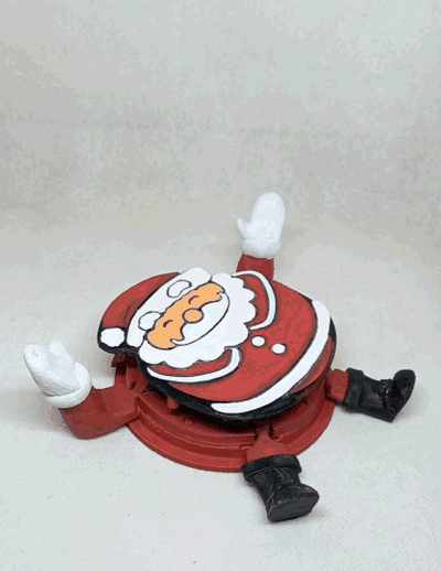 santa claus articulated cup holder no supports needed 3d models download creality cloud fictional characters 3d print model - Mito3D
