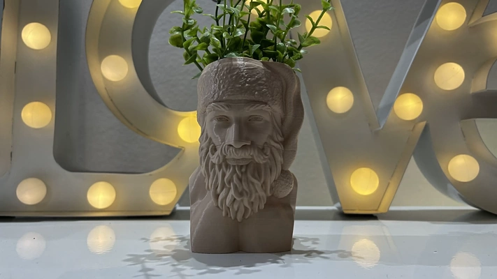 santa claus flower pot 3d models download creality cloud 3d print model - Mito3D