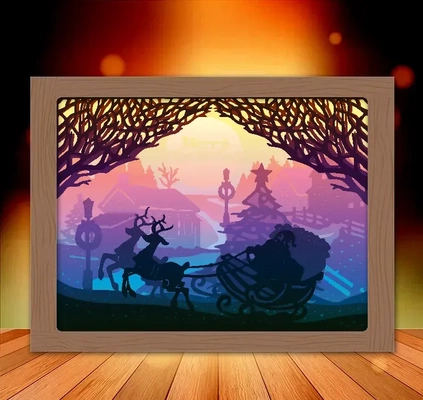 santa claus gifts shadow box 3d models download creality cloud 3d print model - Mito3D