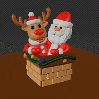 santa reindeer chimney Home Decor 3d print model - Mito3D
