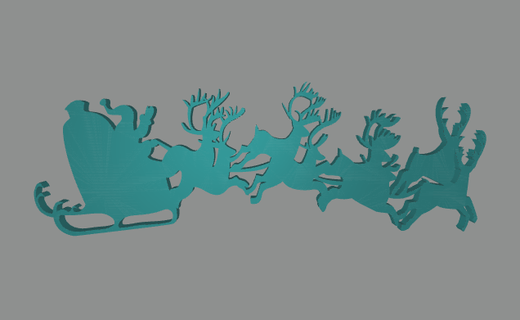 santa sleigh silhouette Characters 3d print model - Mito3D