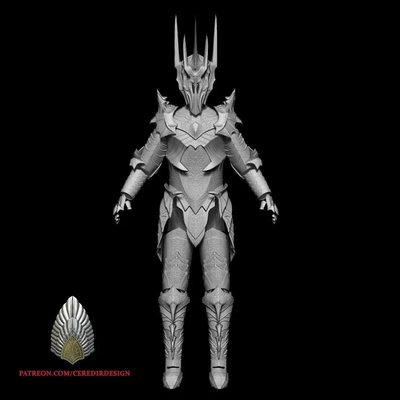 sauron zırh kral of yüzükler 3d dijital indir dosya modeller creality bulut 3d print model - Mito3D