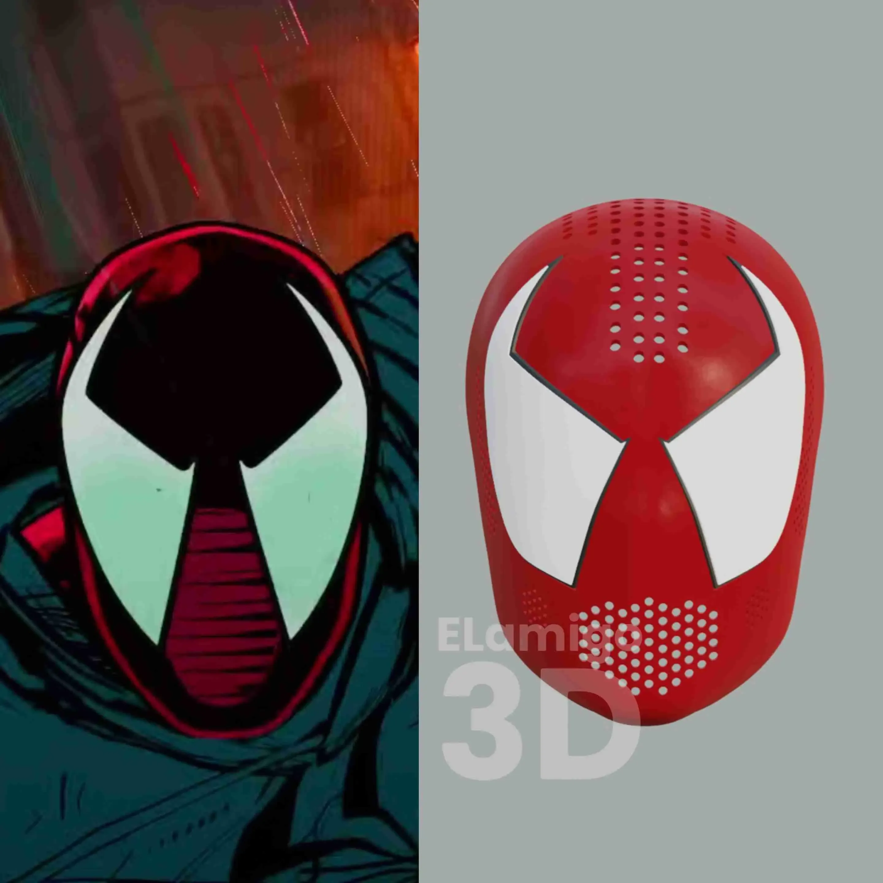 scarlet spider faceshell stl files 3d models download creality cloud 3D print model - Mito3D