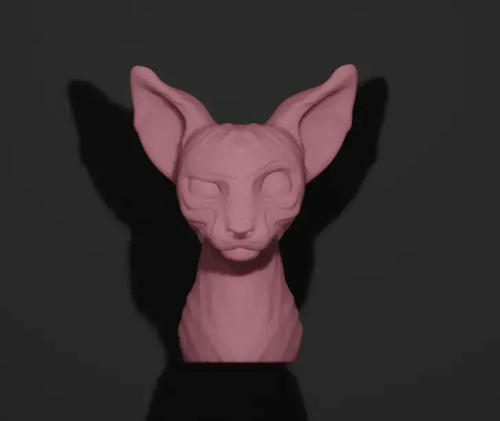 scettico sphynx gatto scultura 3d modelli scarica creality nube 3D print model - Mito3D