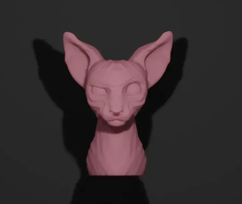 scettico sphynx gatto scultura 3d modelli scarica creality nube 3d print model - Mito3D