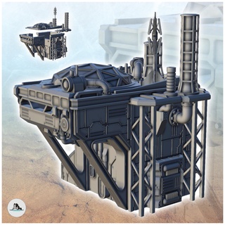 sci-fi outpost overhang - terrain scifi science fiction sf Others 3d print model - Mito3D