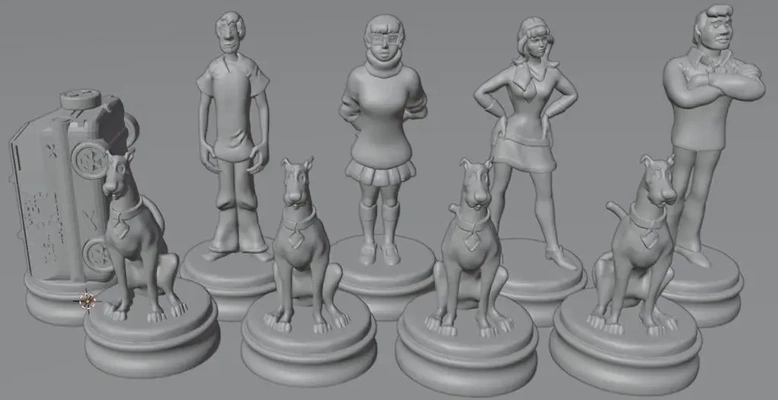 scooby doo satranç ayarlamak 3d modeller indir creality bulut 3d print model - Mito3D