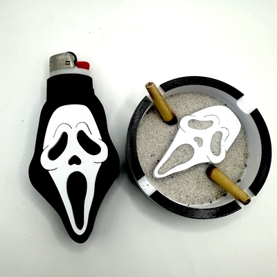 scream ashtray lighter combo 3d models download creality cloud 3d print model - Mito3D