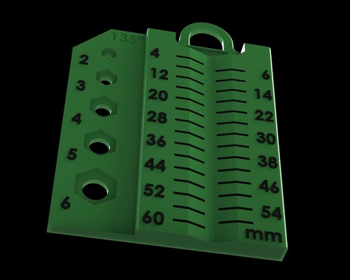 vite noce misurazione metrico 60mm 6mm 3d modelli scarica creality nube utensili 3d print model - Mito3D