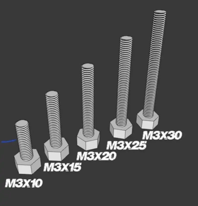 screws m3 3d models download creality cloud printer parts & accessories 3d print model - Mito3D