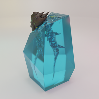 sea monster diorama clear resin 3d print Characters 3d print model - Mito3D