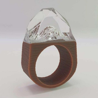 segredo floresta montanha anel moda 3d print model - Mito3D