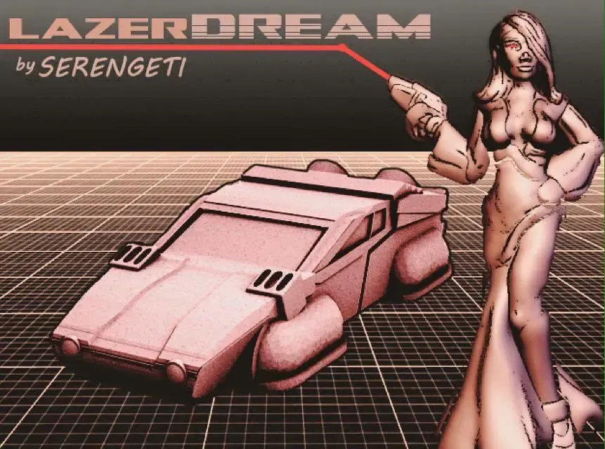 serengeti lazerdream 80's auto flotante in 18mm escala 3d modelos descargar crealidad nube 3D print model - Mito3D