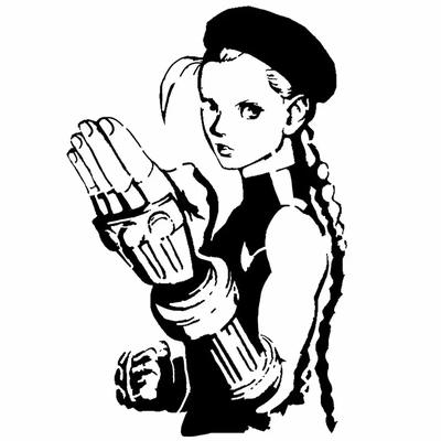 sf cammy stencil 3d models download creality cloud 3d print model - Mito3D