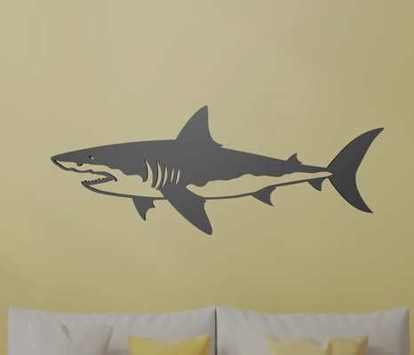 köpekbalığı duvar sanat 3d modeller indir creality bulut ev dekor 3d print model - Mito3D