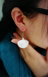 coquille boucle d'oreille Collier soie filament bijoux 3d print model - Mito3D