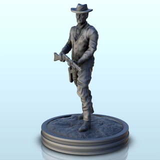 sceriffo baffi fucile distintivo 11 ovest Figura uomini 3d print model - Mito3D