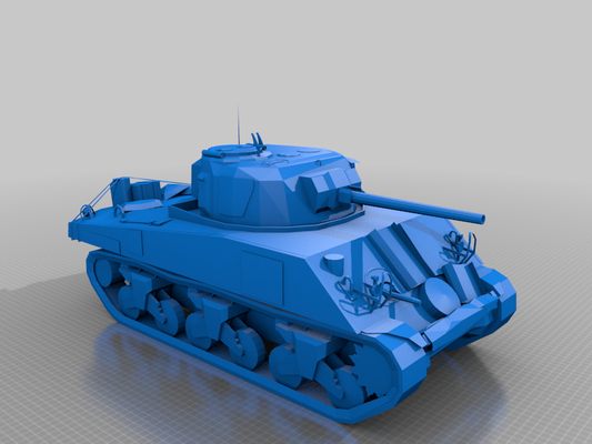 sherman ww2 tank 3d modeller indir creality bulut 3d print model - Mito3D