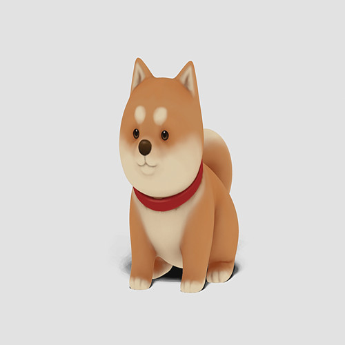 Shiba inu memeli 3D print model - Mito3D