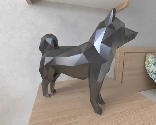 shiba inu cão pobre poli 3d modelos baixar crialidade nuvem 3d print model - Mito3D