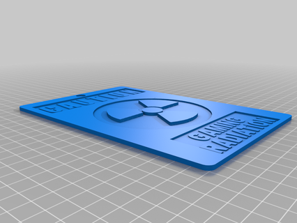 sign caution - gaming radiation Tools 3d print model - Mito3D