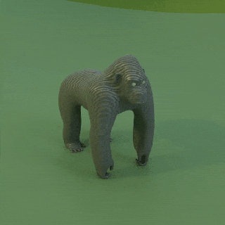 plata gorilas mamífero 3d print model - Mito3D
