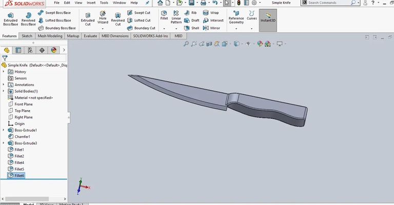 simple knife 3d models download creality cloud workshop & tools 3d print model - Mito3D